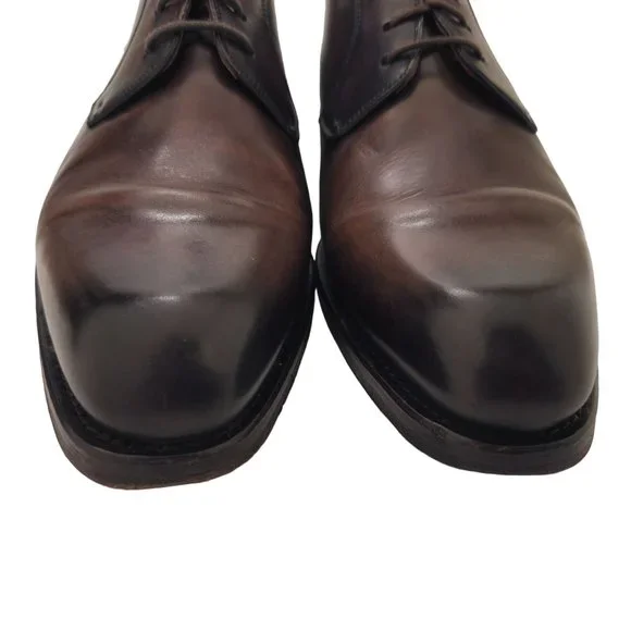 Magnanni Seleccion Patina Brown Leather Dress Shoes Men's size 8M Derby Oxfords - Picture 8 of 13